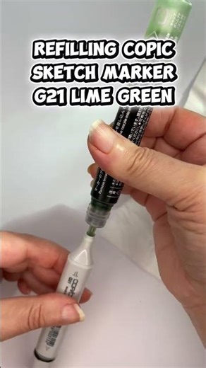 Refill Day! Refilling Copic Sketch Marker G21 Lime Green | ASMR