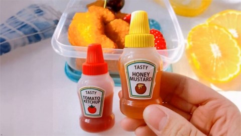 4Pcs Mini Ketchup Bottles, 25ml Refillable Condiment Squeeze Bottle Salad Dressing Tomato Bento Box Mayo Syrup Containers Condiment Squeeze Bottles