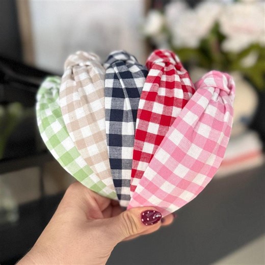 Classic Gingham Headbands | 5 Color Options | One-size Fits Most | Women and Children 5  - Etsy