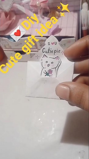 diy cute gift idea ✨ ll kitty card 💌 envelope #diy #artandcraft #art