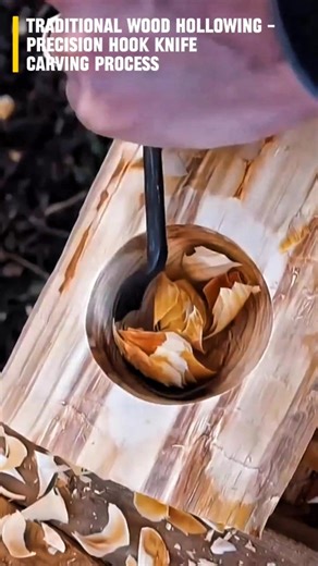 Traditional Wood Hollowing – Precision Hook Knife Carving Process