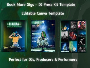 DJ Press Kit Template | Editable Canva Template | EPK for Djs & Artists - Etsy