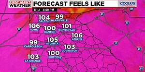 FIRST ALERT: Heat advisory for Atlanta Thursday with heat index temperatures near 105 degrees