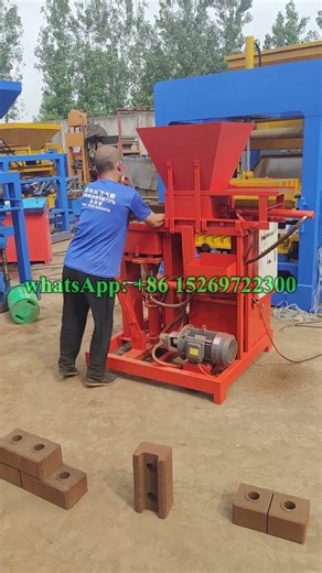 small automatic #clay Brick machine for compressed earth block house pour faire briques rouges Congo