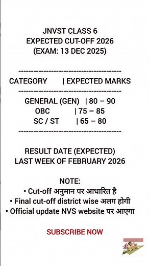 Navodaya Result 2025 Class 6th Cut off #jnv #shorts