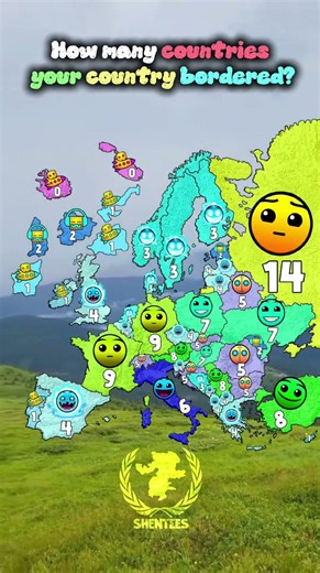 How many countries you country bordered? #europe #geographythroughmaps #europe #geographythroughmaps
