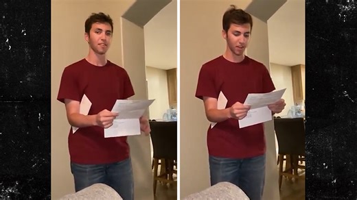 Tyler Robinson Appears To Read Scholarship Letter from Utah State University