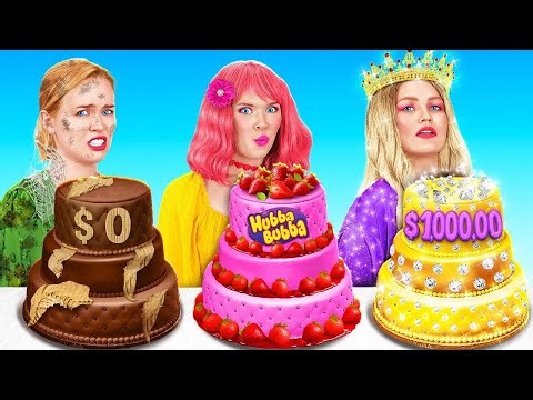 $0 vs $1000 Cake Decorating Challenge! 🎂💰 Who Did It Better?