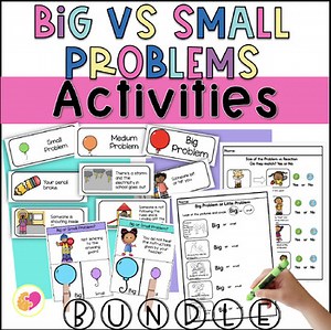 Big vs Small Problems Activities Bundle for Preschool & Kindergarten