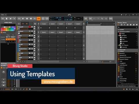 Bitwig Studio - Using Templates