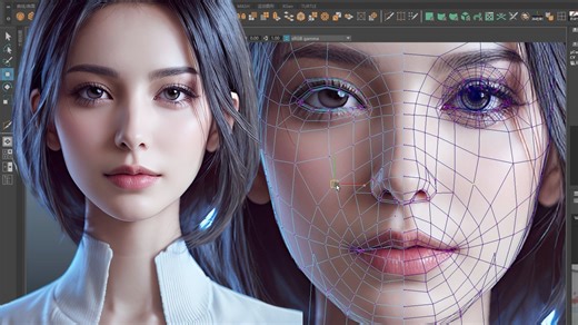 【Maya角色建模】从拉box开始制作写实女性角色模型，maya零基础建模教程！！！