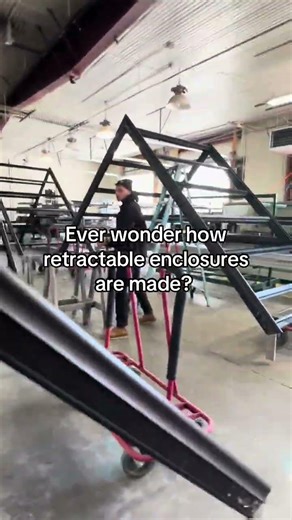 Ever wonder how retractable enclosures are made? Like this. 😮 #manufacturing #retractableroof