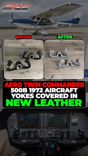 ✈️ These aren’t stock yokes — they’re Craft Customs yokes. This 1972 Aero Twin Commander 500B came in with worn, powder-coated yokes that felt outdated and uncomfortable. We rebuilt them with hand-wrapped, premium leather, instantly upgrading the look, feel, and cockpit experience. If your yokes feel old, your cockpit feels old. 👉 We specialize in aircraft yokes AND steering wheels ✔️ Any aircraft ✔️ Any year ✔️ Any style 📞 214-564-1170 🌐 CraftCustoms.com 💯 Guaranteed craftsmanship. #Aircraf