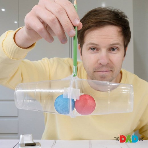 Here is a simple DIY demonstration of centrifugal force. This physics experiment shows how two ping pong balls move away from the centre when we start spinning #TheDadLab #physics #educational #learningisfun | TheDadLab