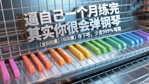 【超详细-钢琴教学】逼自己一个月练完 离谱又好用 学钢琴看这个就够了！少走999%的弯路 | 乐理手指独立性基础训练，全程干货无废话！