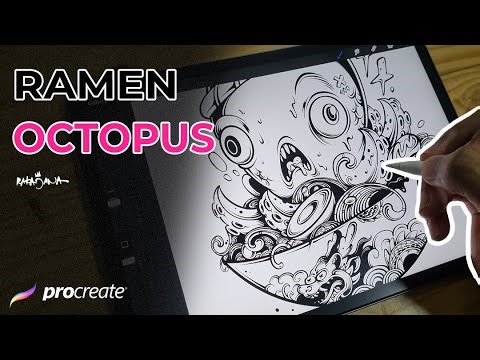 DRAWING CUTE RAMEN OCTOPUS ( time-lapse)