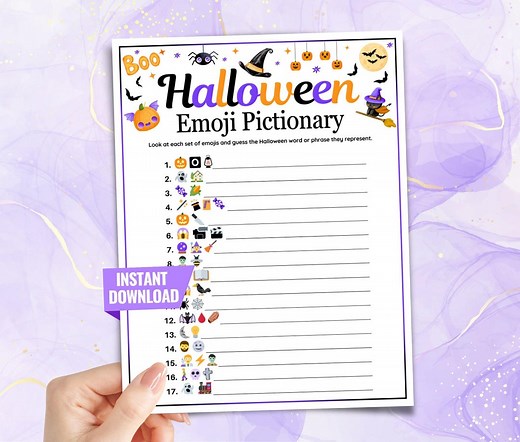 Halloween Emoji Pictionary Game: Printable Party Activity (PDF) - Etsy