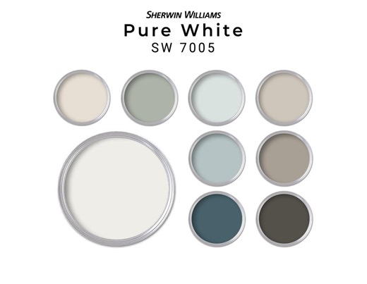 Sherwin Williams Pure White Paint Colors | Whole House Palette SW 7005 - Etsy