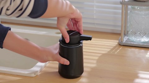 Automatic Soap Dispenser Liquid Touchless: 9oz Plastic Black 3-Level Adjustable Modern Rechargeable Electric Smart Auto Soap Dispenser - Bathroom Kitchen Hand Dish Lotion