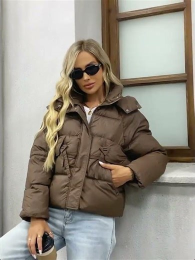 Abrigo con capucha para mujer