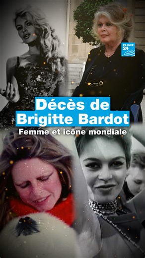 L’actrice française et icône féminine des années 1960 Brigitte Bardot est décédée à l'âge de 91 ans, a annoncé dimanche sa fondation. #BrigitteBardot #France #cinéma | FRANCE 24