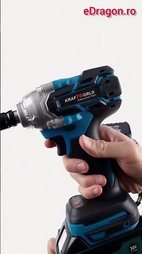 Masina de impact si insurubat KraftWorld DTW285, cu 2 acumulatori, 36V, 8Ah, patrat si bit