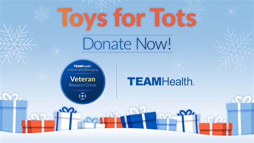 There’s still time to make a difference! Our Veteran Resource Group’s Marine Toys for Tots Drive is underway, and we’re grateful for everyone who’s already contributed. If you haven’t had a chance yet, there’s still time to spread some holiday cheer to children in need. Check out this video from some members of our Veteran's Resource Group to learn more about how you can help! 1. Experience the joy of giving by purchasing and placing your hand-picked toy in TeamHealth’s Virtual Toy Box here: htt