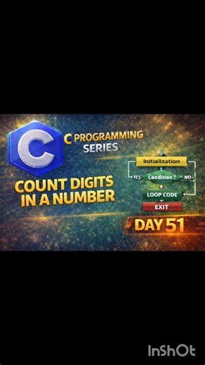 COUNT DIGITS IN A NUMBERC PROGRAMMING SERIES | DAY 51 #CProgramming#CountDigits #LearnC#CodingSeries