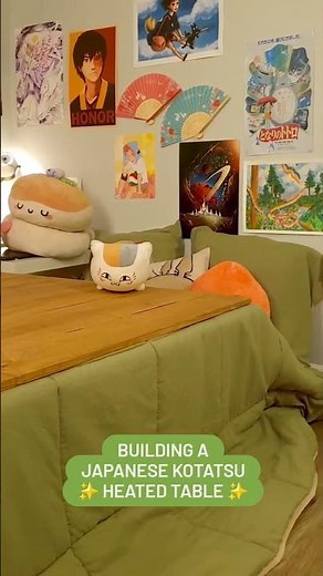 Building a Japanese Kotatsu ✨heated table✨ for a podcast! #shorts #webtoon #podcast #japanesekotatsu