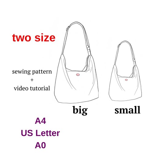 Video Tutorial Hobo Bag Sewing Pattern, Bag PDF Sewing Pattern, Shoulder Bag, Instant Download Slouchy Bag, Hand Bag - Etsy