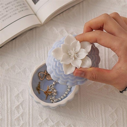 Handcrafted Ceramic Lotus Jewelry Jar – Porcelain Trinket Box - Etsy UK
