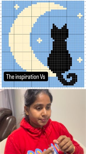 1.9K views | From inspo to creation! I saw this cool pixel graph on Pinterest and just had to crochet it. The intarsia technique made all the difference for a seamless front and back. #crochet #crocheting #crochetersofinstagram #handmade #inspo #whatimade #wallhanging #cat #moon #tapestrycrochet #tapestry #intarsia #pixelart #diy #alphapattern #fiberart #art | Shera Creators | Facebook