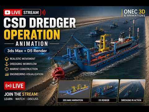 How a CSD Dredger Works | 3D Animation in 3ds Max & D5 Render#civilengineering #onec3d #d5render