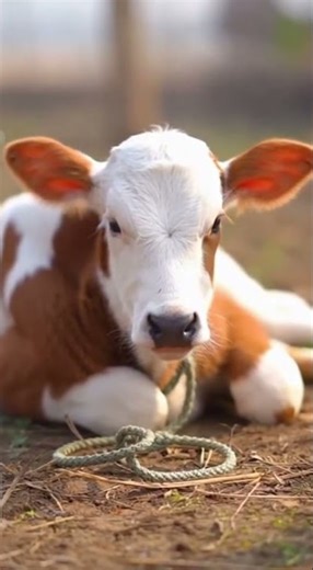 cute baby cow laying down adorable video peaceful moments caught on camera #cow #cute #nature