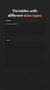 2.2K views · 19 reactions | Variables with different data types in Python vs Java #python #java #code | Pybeginners | Facebook