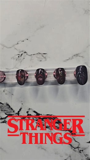 These nails are stranger… in a good way #gelnails #StrangerThings #UpsideDown