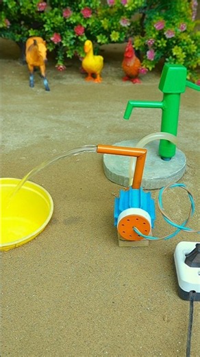 Mini hand pump project water with supply motor drinks buffalo and duck farm #waterpump #shorts #843