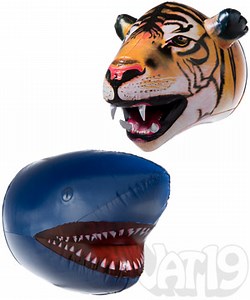 Giant Inflatable Animal Heads: Blow-up Tiger, Bear, Shark, and Dinosaur