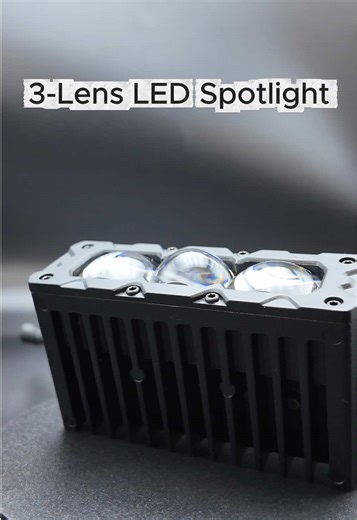 3-Lens LED Spotlights for Vehicles, Trucks, and Motorcycles