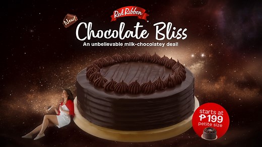 Creamy milk chocolate galaxy? Grabeng imagination ‘yan, Anne. Pero grabe din kasi ang sarap ng New Red Ribbon Chocolate Bliss. For only ₱199 (for petite size), it’s an unbelievable milk-chocolatey deal. Try it today! ASC R0072P081624R | Red Ribbon Bakeshop