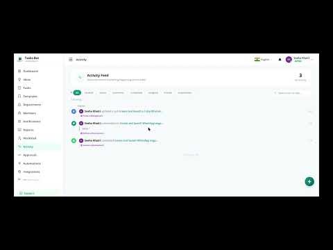 Activity Section in Tasks.Bot | Track All Actions