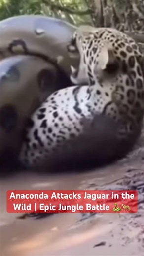 Anaconda Attacks Jaguar in the Wild | Epic Jungle Battle 🐍🐆 #wildlife #tiger #anaconda #battle