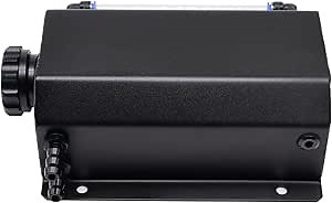 HiSport Radiator Overflow Tank 2L Coolant Overflow Tank Universal Coolant Reservoir Tank Polished Aluminum Expansion Tank Overflow Tank Engine Coolant Recovery Kits Radiator Reservoir Tank Black