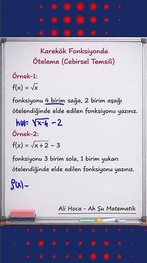 👉 Translating Square Root Functions in 1 Minute! 🚀 May Appear on the 10th Grade Math Exam!
