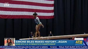 MAKING HISTORY: Gymnast Simone Biles wins her sixth U.S. Championship title, tying a 67-year-old record. | World News Now