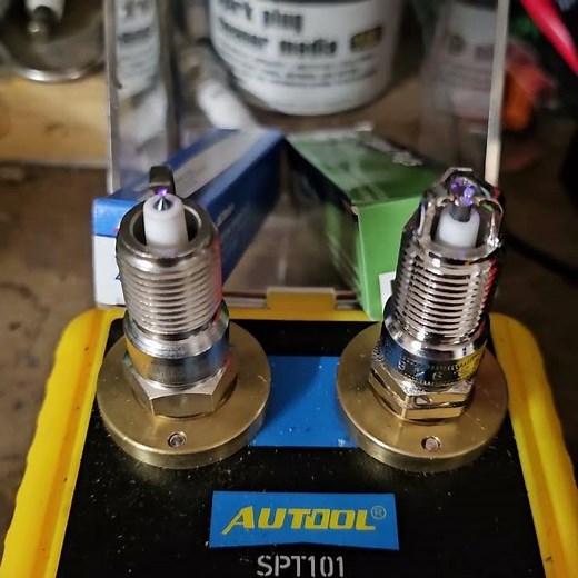 Spark plug test: AC Delco vs E3 #automobile #mechanic #diy #sparkplug #tahoe