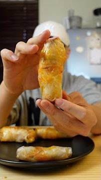 Air fried rice paper spring rolls