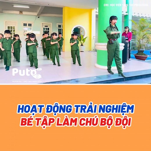 BÉ TẬP LÀM CHÚ BỘ ĐỘI | Thư viện mầm non