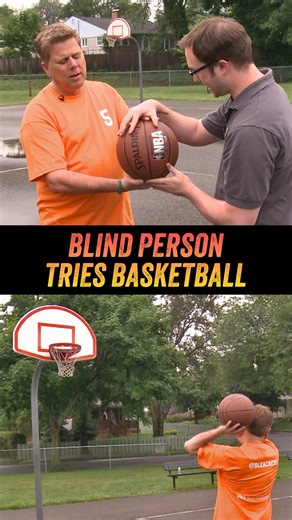 Blind Person Tries Basketball -- Tommy, who's been blind since birth, learns how to play basketball and score a basket with the help of George Wasgatt (formerly of Bleacher Report). #basketball #sports #challenge #exercise #blind | Tommy Edison