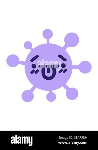 jiggle motion animation of embarrassed virus icon Stock Video Footage - Alamy